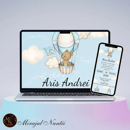 Invitatie On-Line Botez cod CB.1 - MirajulNuntii.ro