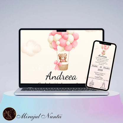 Invitatie On-Line Botez cod CB.2 - MirajulNuntii.ro