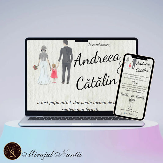 Invitatie On-Line Nuntă și Botez cod CB.22 - MirajulNuntii.ro