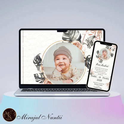 Invitatie On-Line Botez cod CB.5 - MirajulNuntii.ro