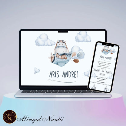 Invitatie On-Line Botez cod CB.7 - MirajulNuntii.ro