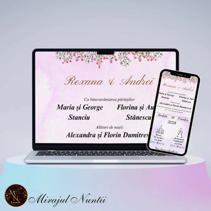 Invitatie On-Line Nunta cod CV.19 - MirajulNuntii.ro