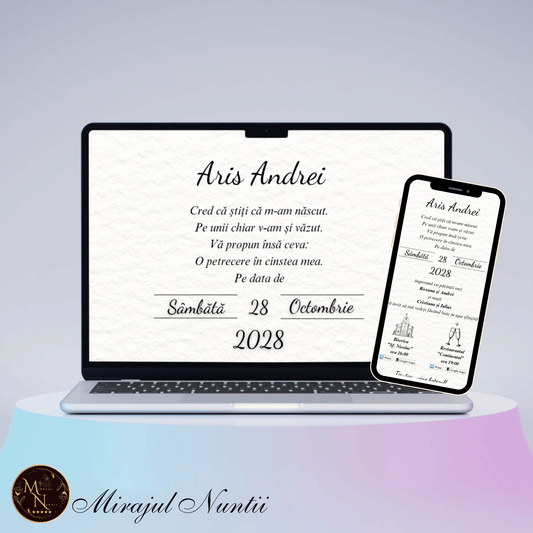 Invitatie On-Line Botez Grafică Personalizată