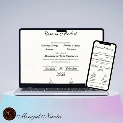 Invitatie On-Line Nuntă Grafică Personalizată - MirajulNuntii.ro