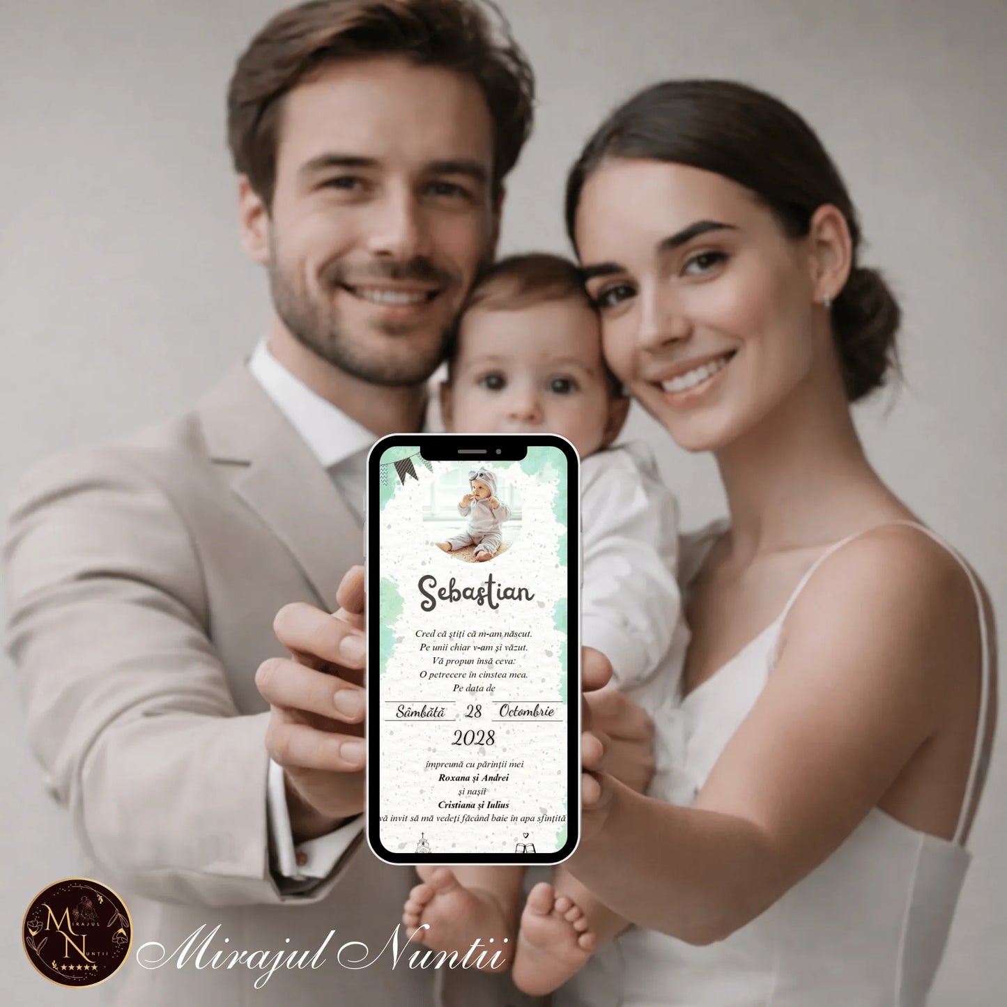 Invitatie On-Line Botez cod CB.10 - MirajulNuntii.ro