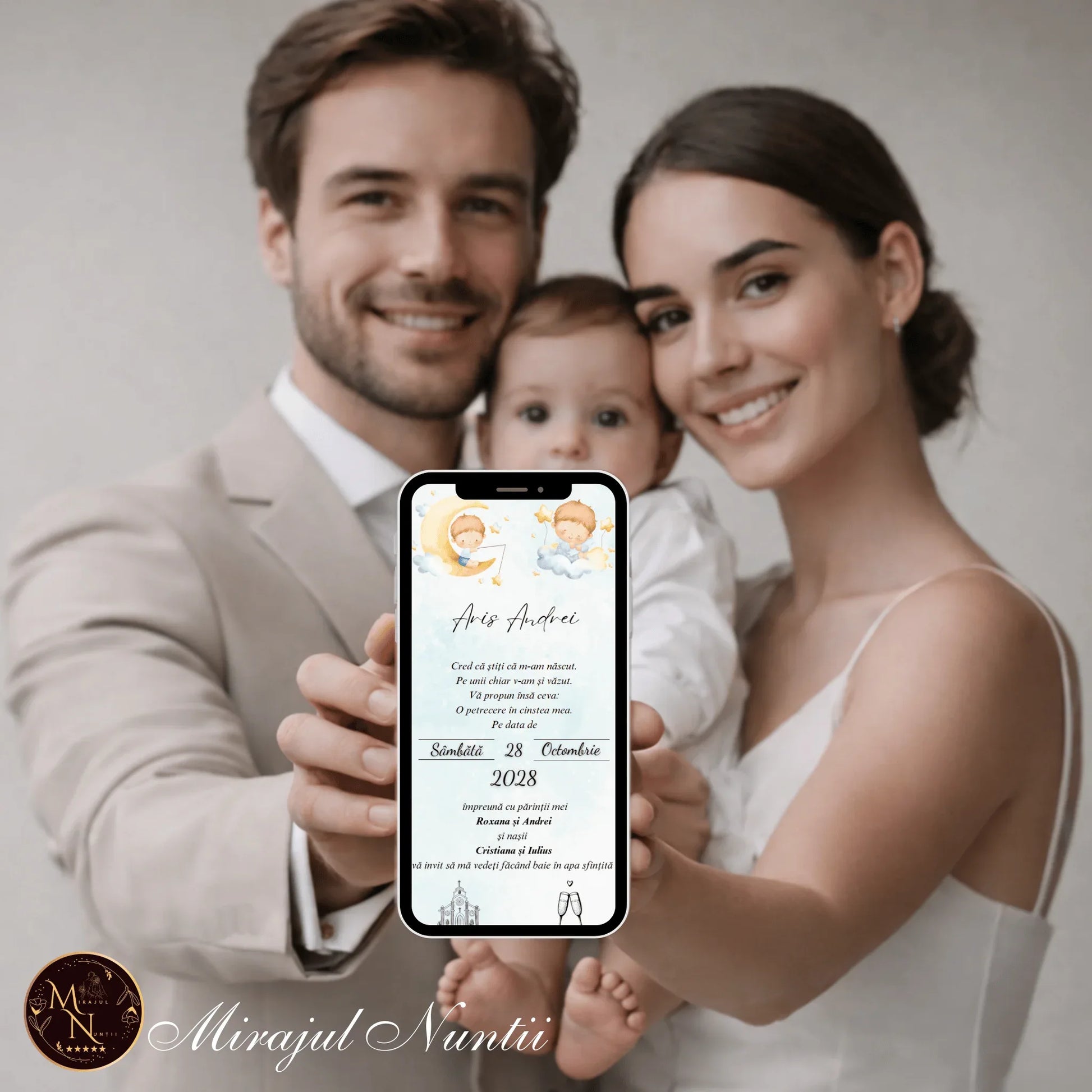 Invitatie On-Line Botez cod CB.11 - MirajulNuntii.ro