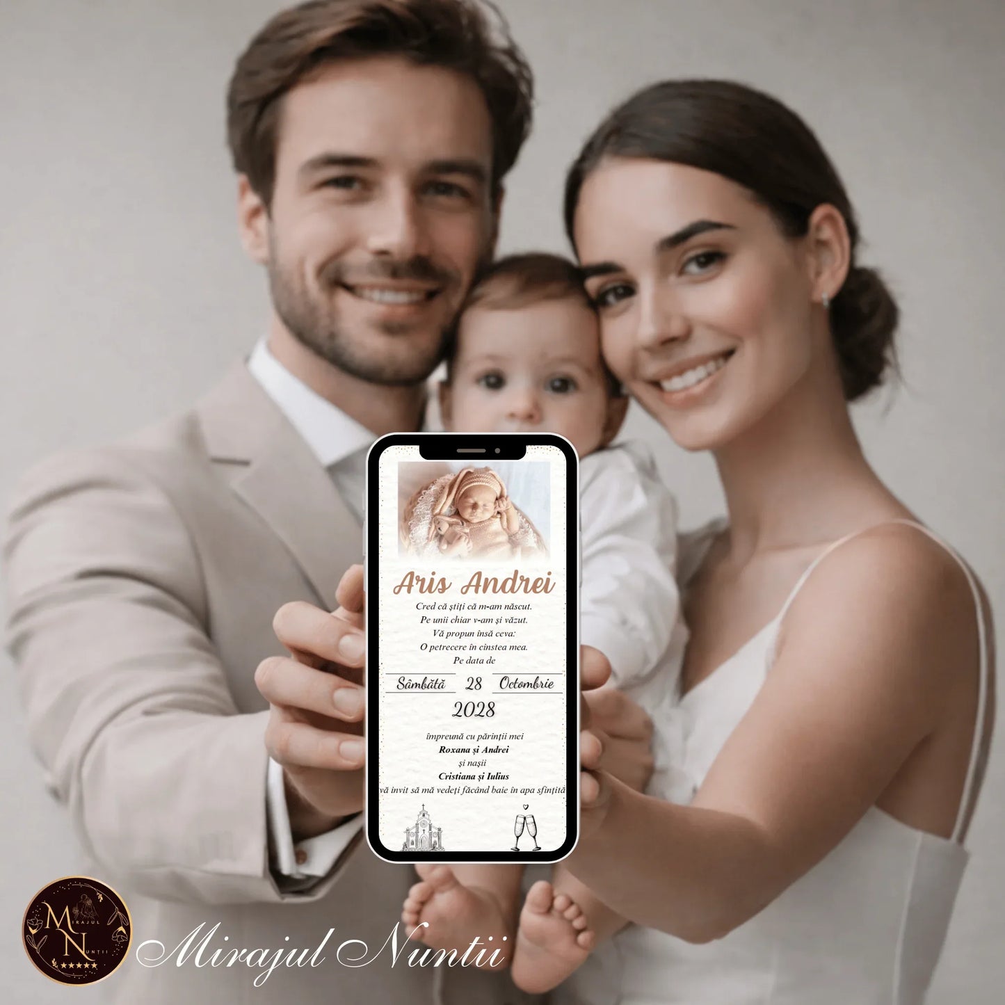 Invitatie On-Line Botez cod CB.14 - MirajulNuntii.ro