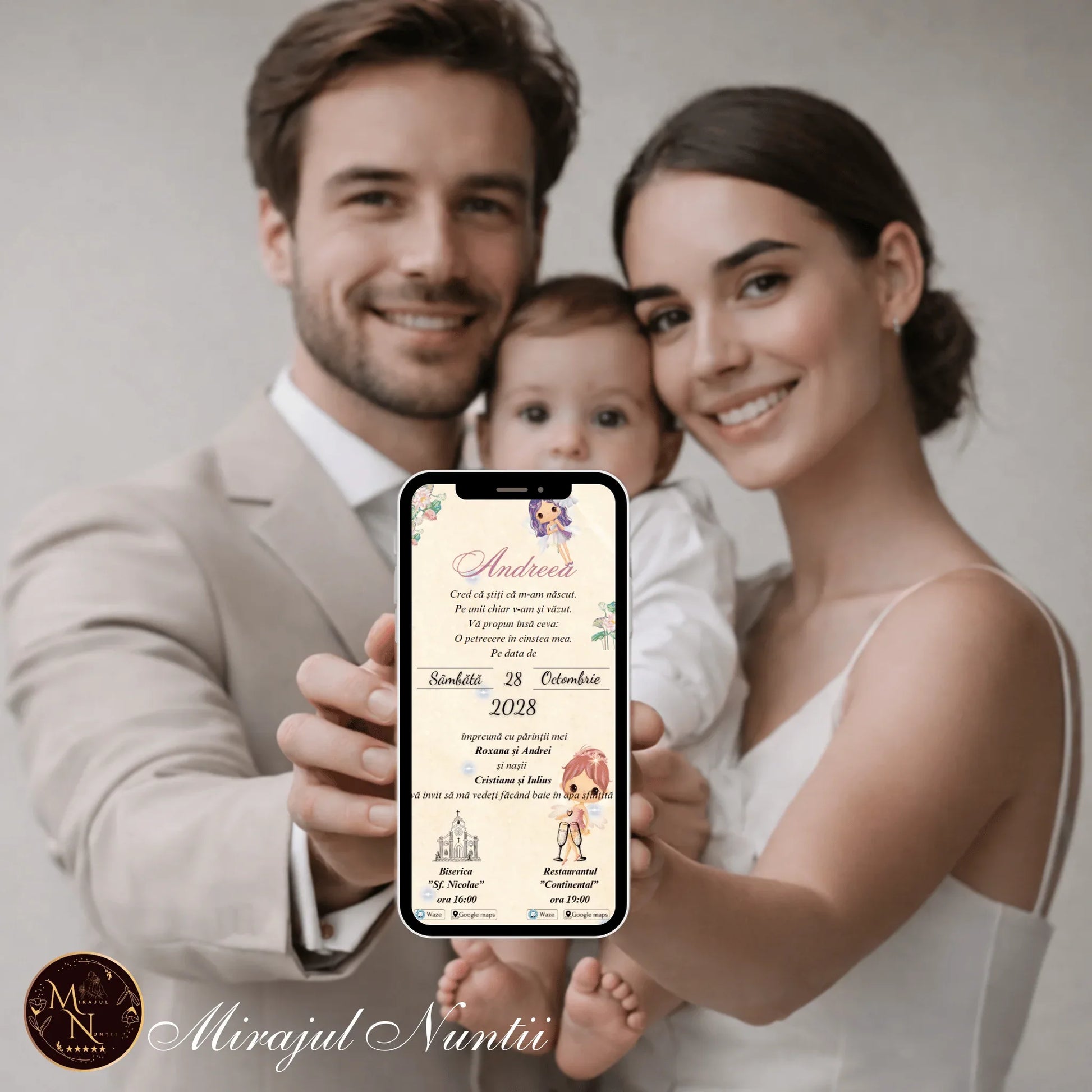 Invitatie On-Line Botez cod CB.15 - MirajulNuntii.ro