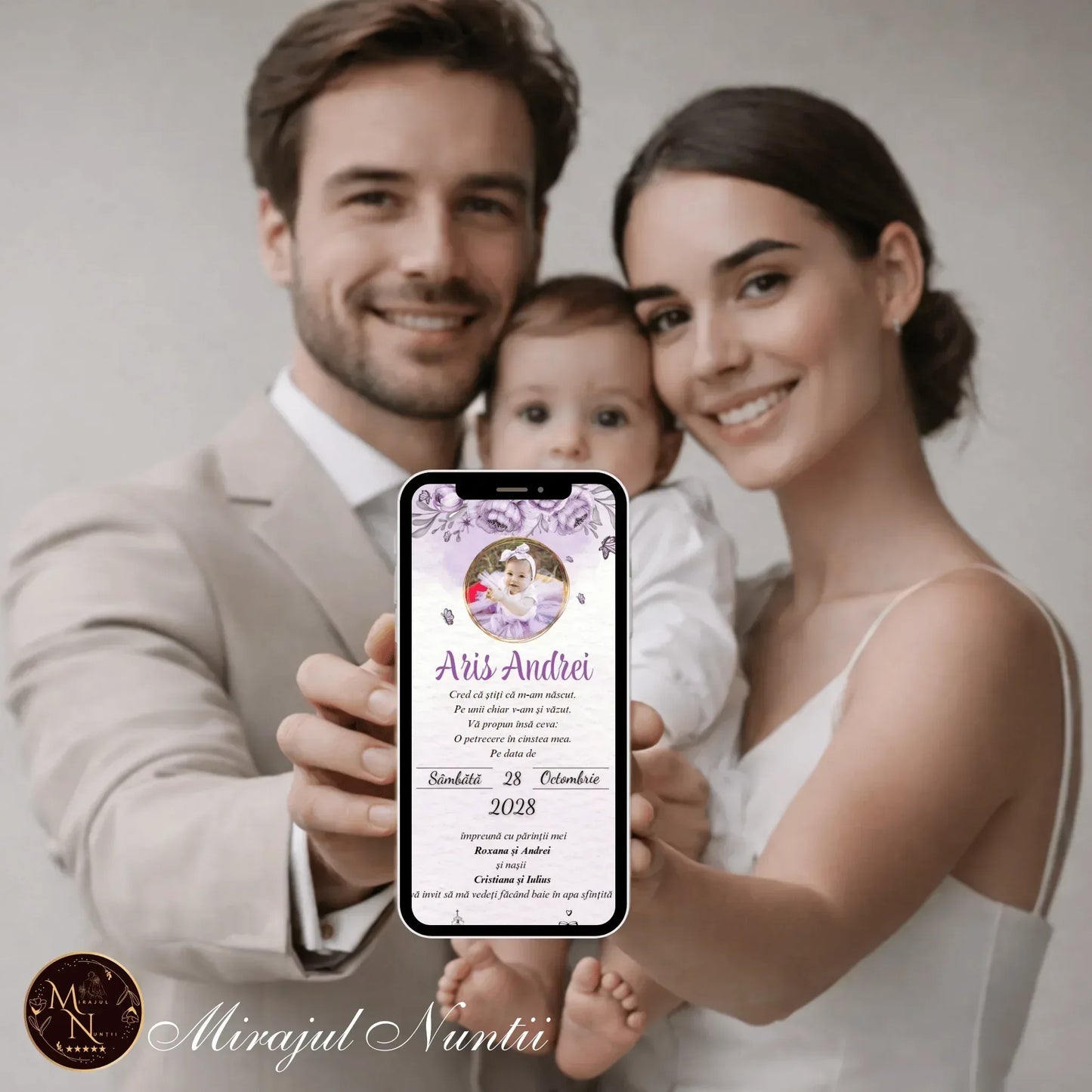 Invitatie On-Line Botez cod CB.16 - MirajulNuntii.ro