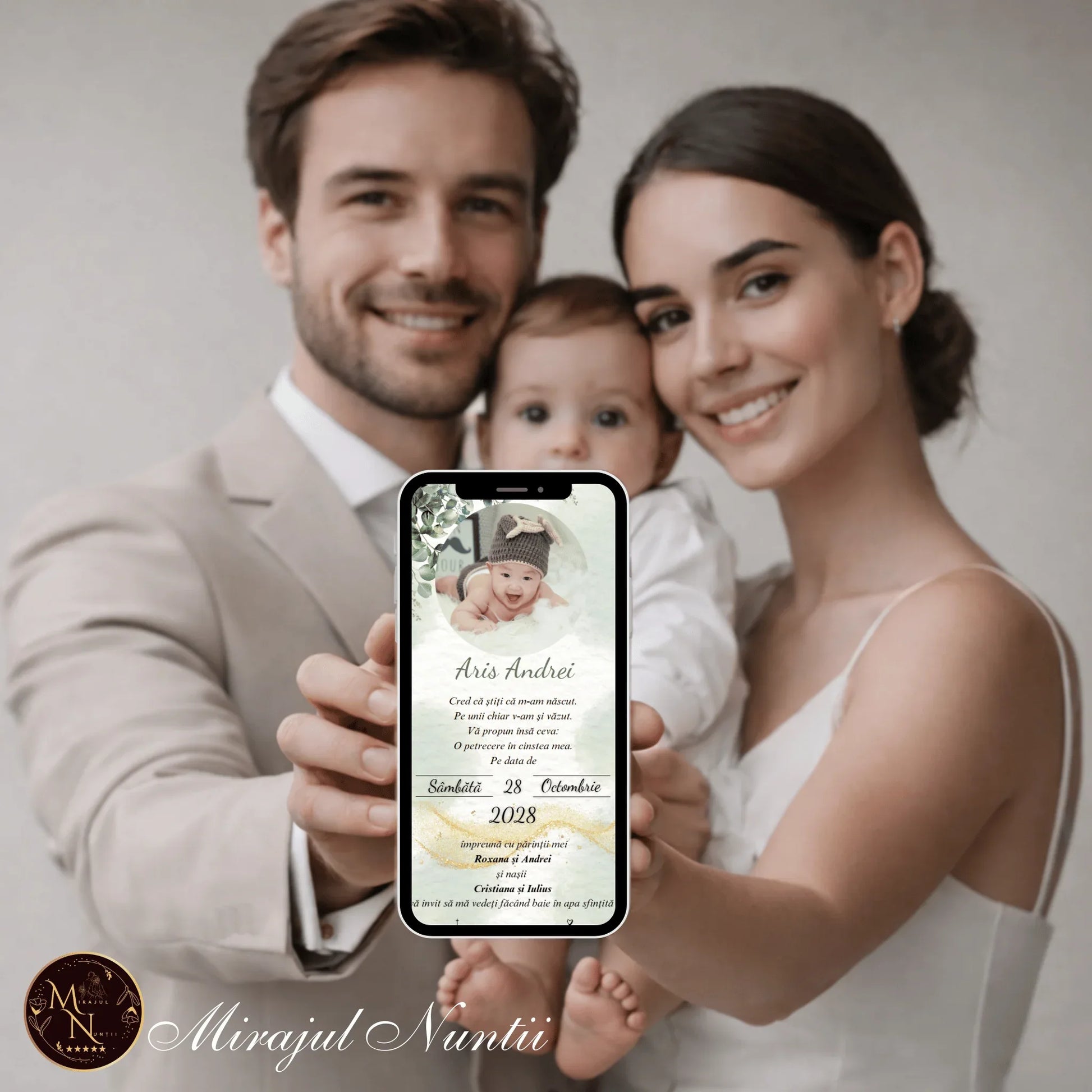 Invitatie On-Line Botez cod CB.17 - MirajulNuntii.ro