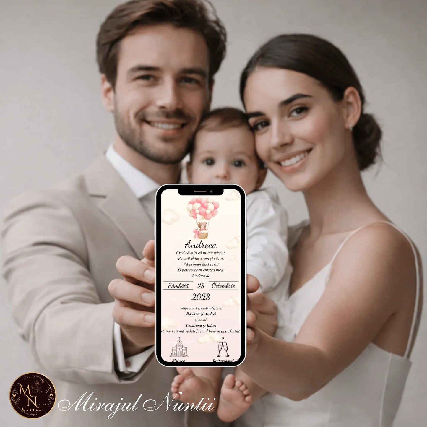 Invitatie On-Line Botez cod CB.2 - MirajulNuntii.ro