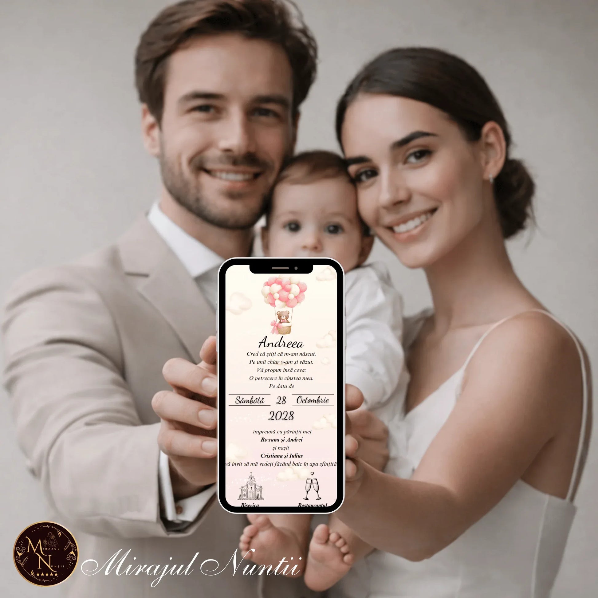 Invitatie On-Line Botez cod CB.2 - MirajulNuntii.ro