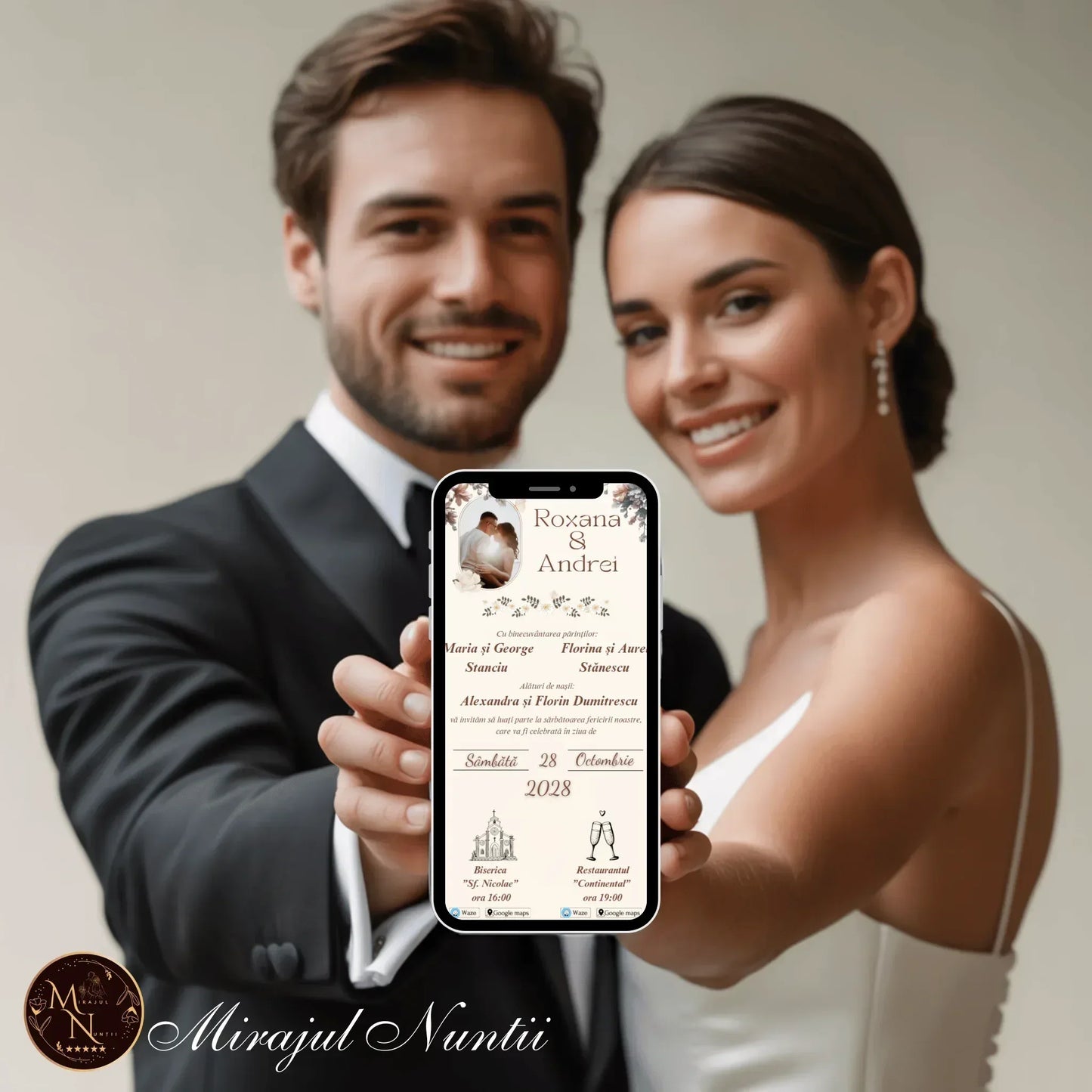 Invitatie On-Line Nunta cod CV.1 - MirajulNuntii.ro