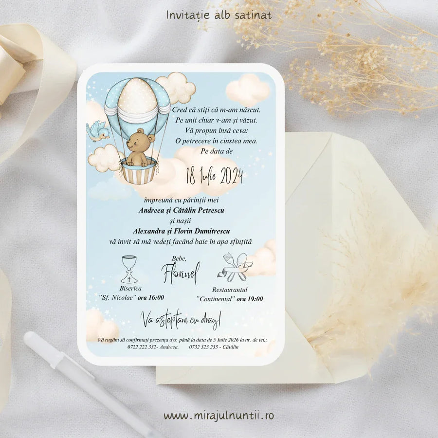 Invitație de botez cod Magnific B.3-20003