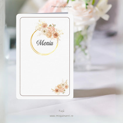 Meniu nunta pliat tip carte cod Magnific C.44 - 10044