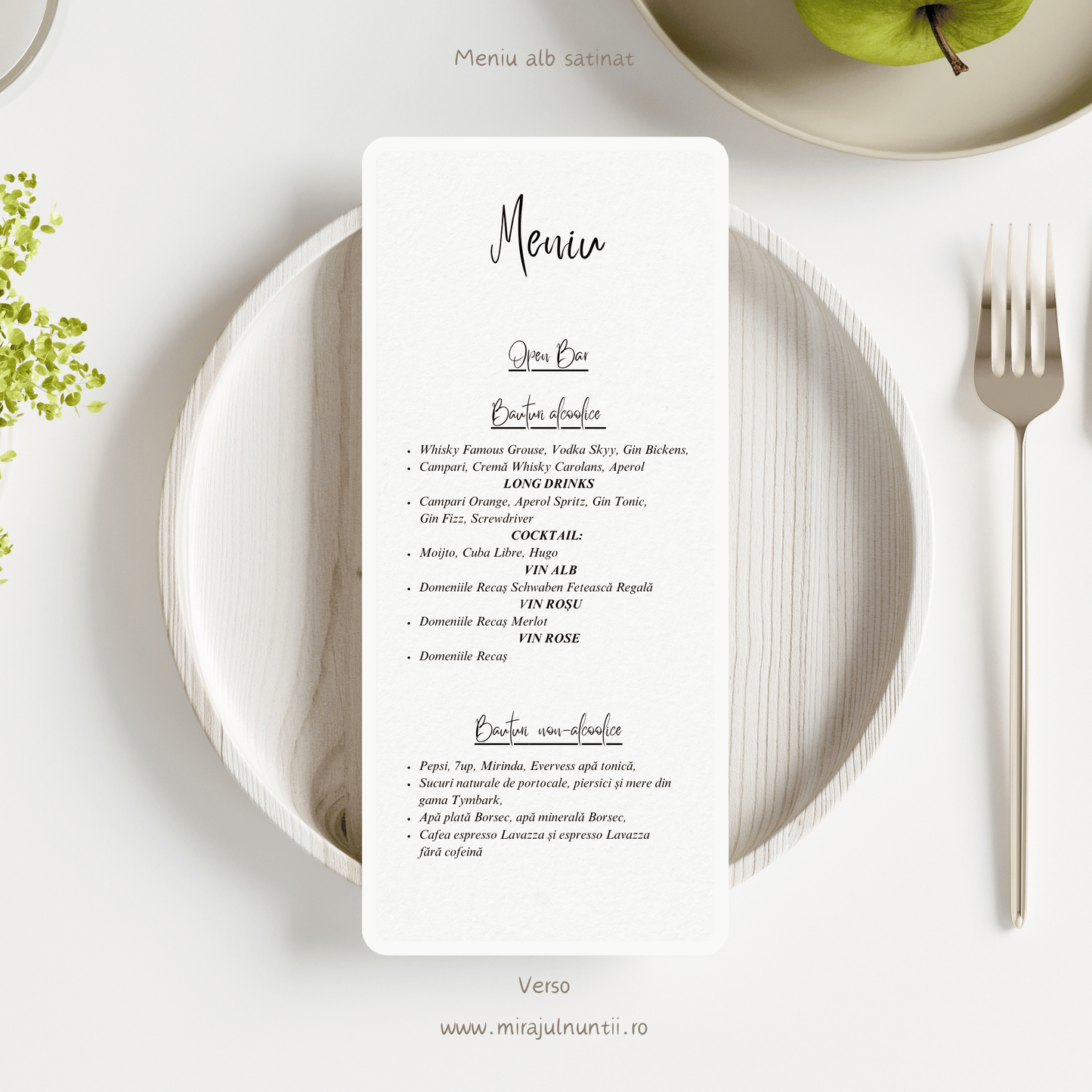 Meniu individual cod Miraj-9001