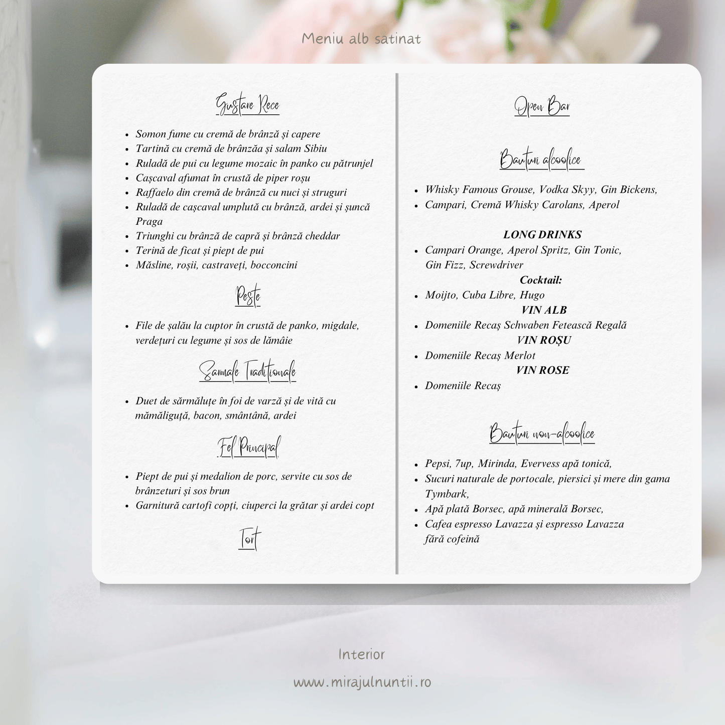 Meniu botez pliat tip carte cod Magnific B.12-20012