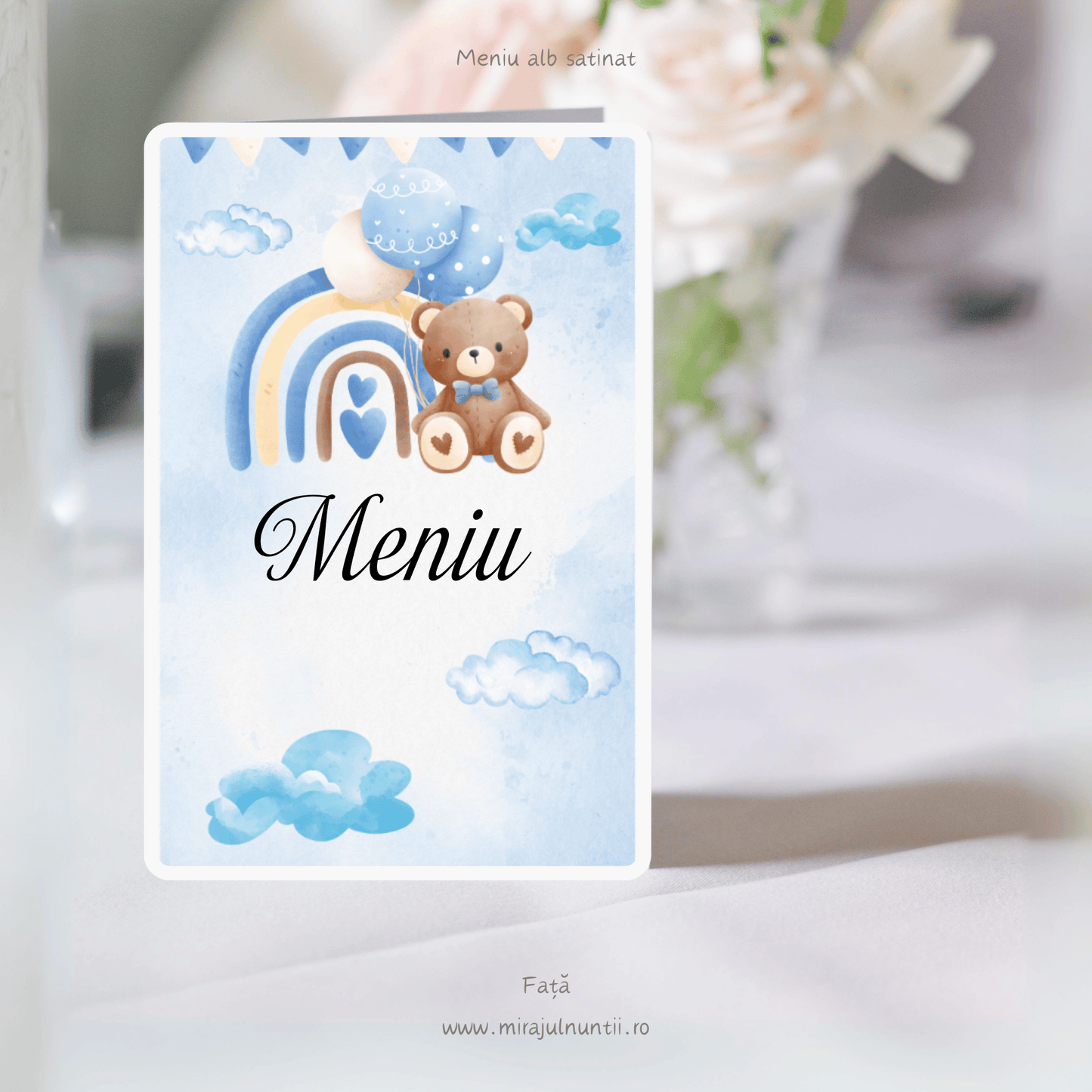 Meniu botez pliat tip carte cod Magnific B.12-20012