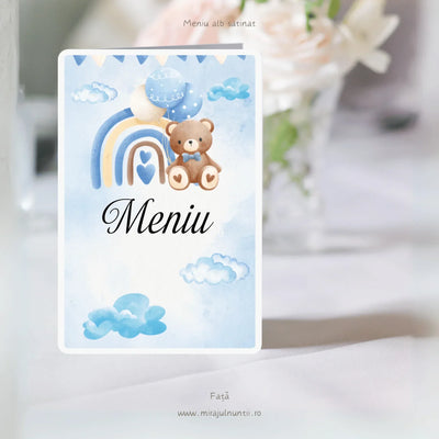 Meniu botez pliat tip carte cod Magnific B.12-20012
