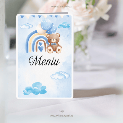 Meniu botez pliat tip carte cod Magnific B.12-20012