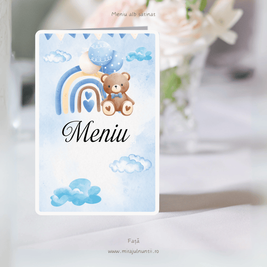 Meniu botez pliat tip carte cod Magnific B.12-20012