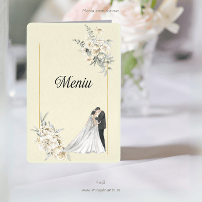 Meniu nunta pliat tip carte cod Magnific C.8-10008