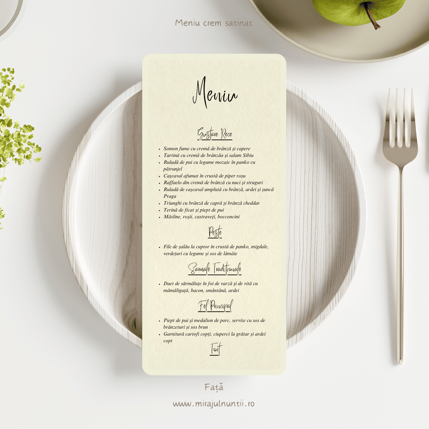 Meniu individual cod Miraj-9001