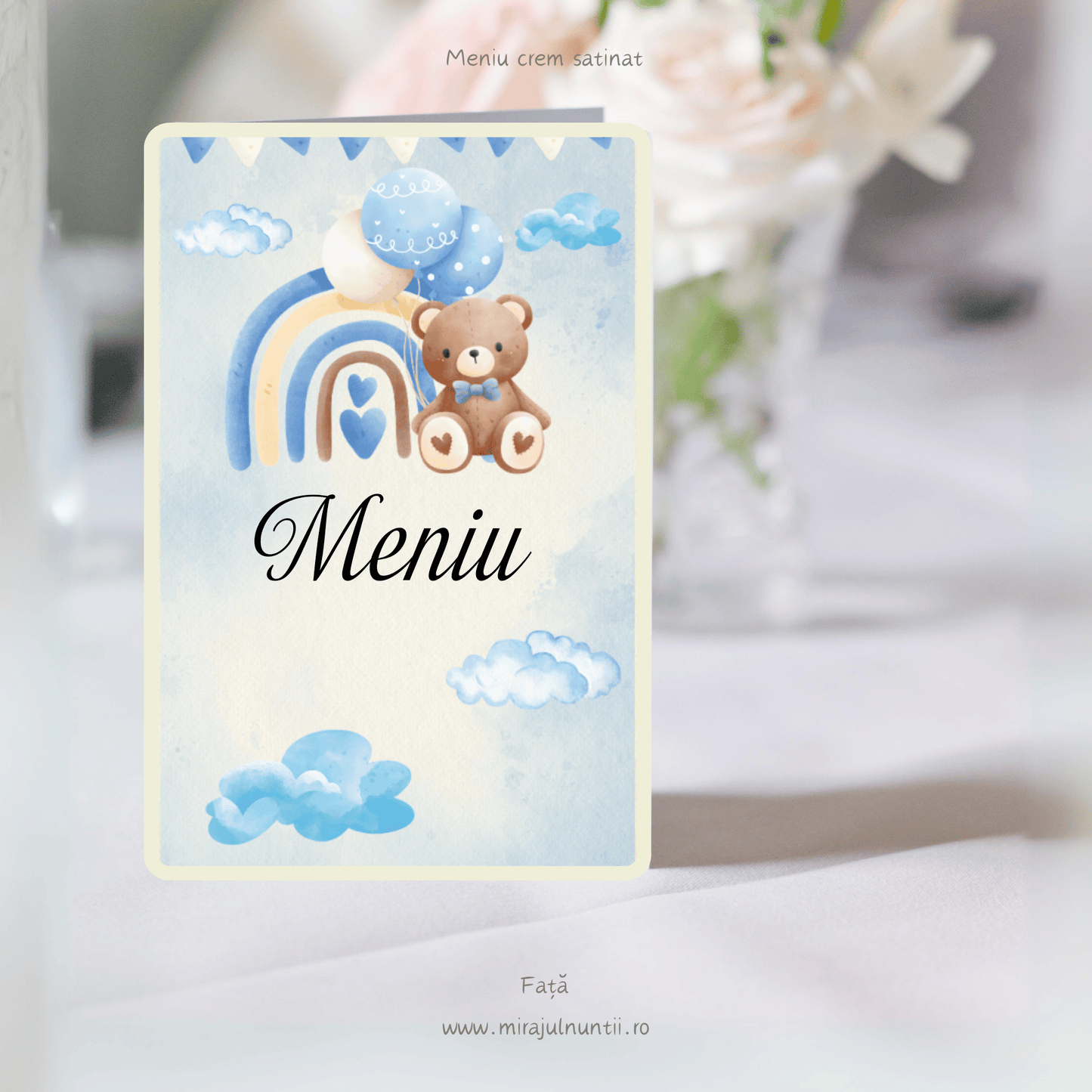 Meniu botez pliat tip carte cod Magnific B.12-20012