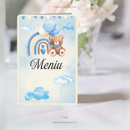 Meniu botez pliat tip carte cod Magnific B.12-20012