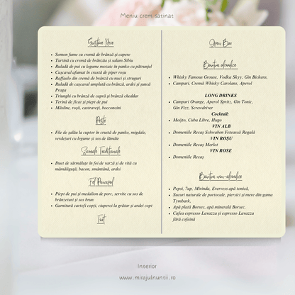 Meniu botez pliat tip carte cod Magnific B.12-20012