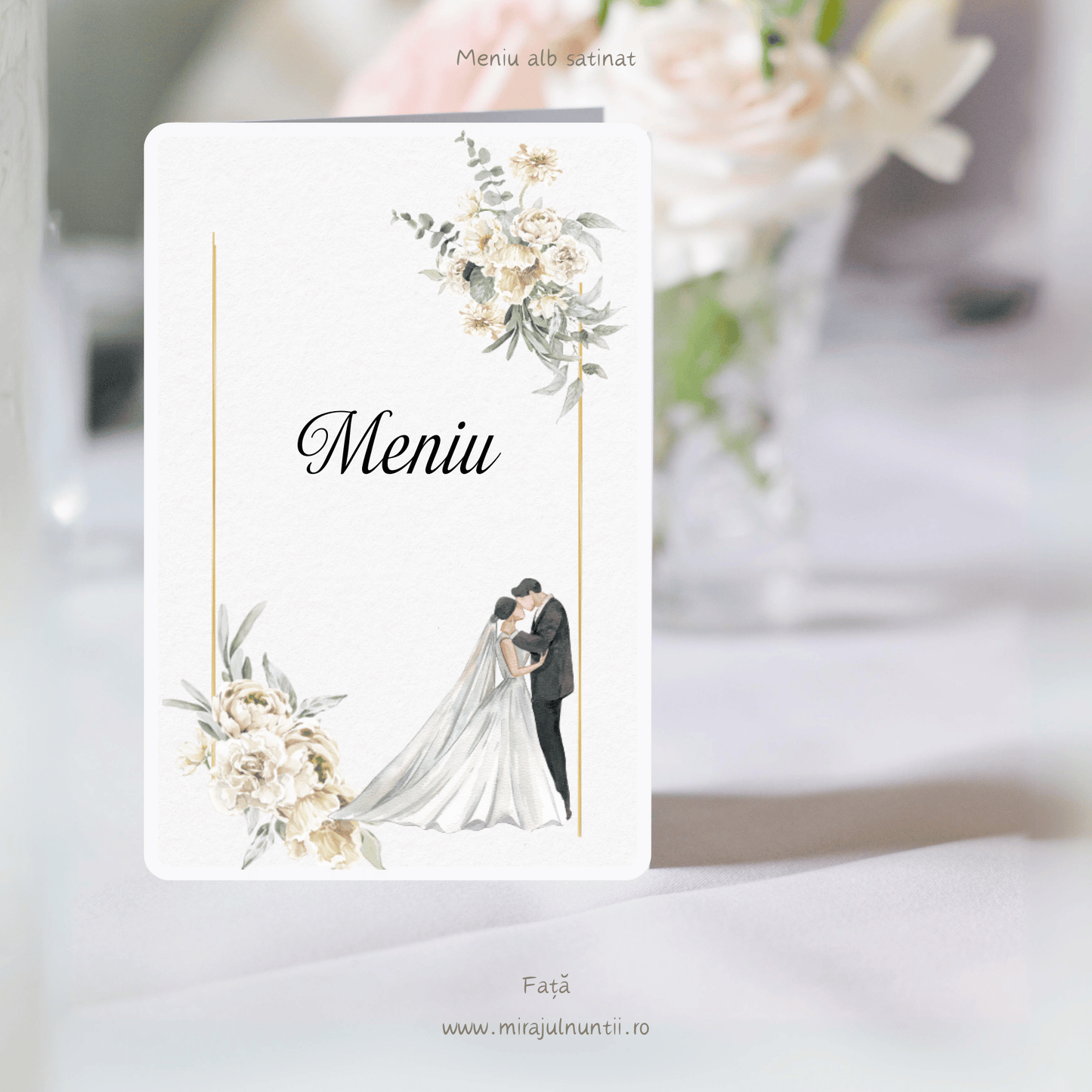 Meniu nunta pliat tip carte cod Magnific C.8-10008