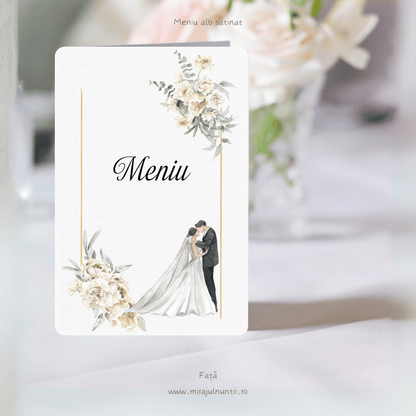 Meniu nunta pliat tip carte cod Magnific C.8-10008