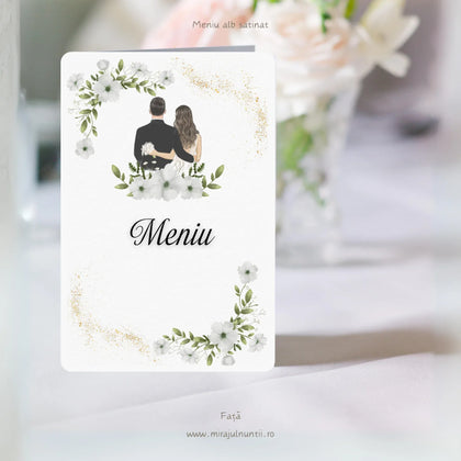 Meniu nunta pliat tip carte cod Magnific C.9 - 10009