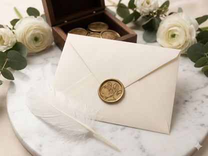 Set 50 buc Sigilii Ceară Lebede Ceară Naturală Auriu Invitații Nuntă Botez SIG-LEB-50