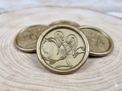 Set 50 buc Sigilii Ceară Lebede Ceară Naturală Auriu Invitații Nuntă Botez SIG-LEB-50