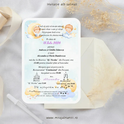 Invitație de botez cod Magnific B.8-20008