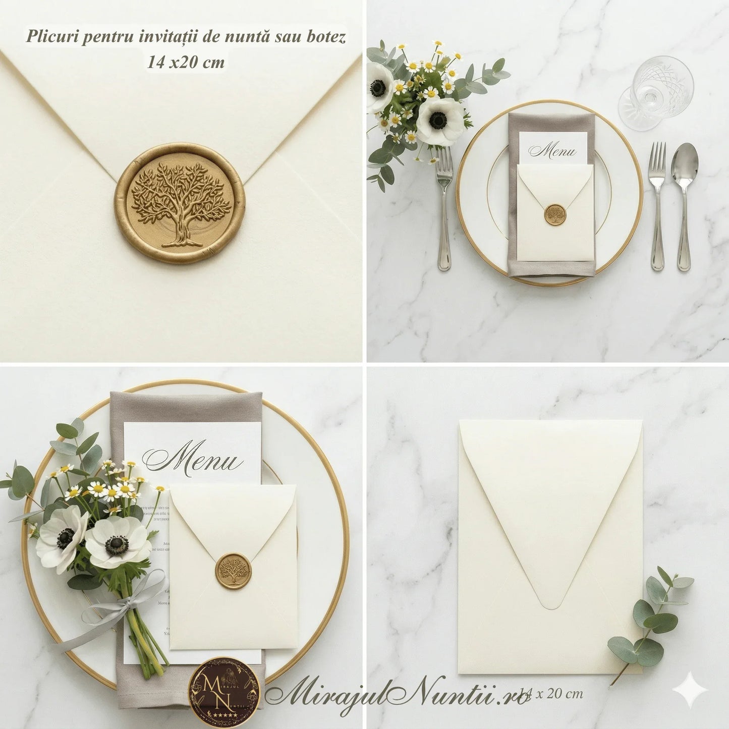 Plic Invitatie - z9262 14x20 cm, 120 gr. crem mat -vertical