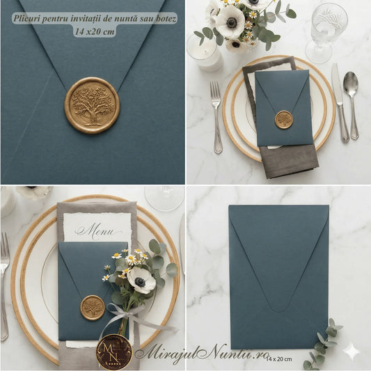 Plic Invitatie - z9193 14x20 cm, 120gr. verde -vertical