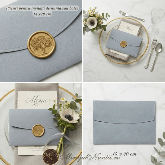 Plic Invitatie - z9144 14x20 cm, 90 gr. argintiu mat - orizontal