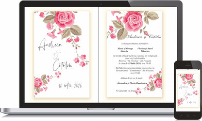 Invitatie NUNTA Digitala - cod 5028 - MirajulNuntii.ro