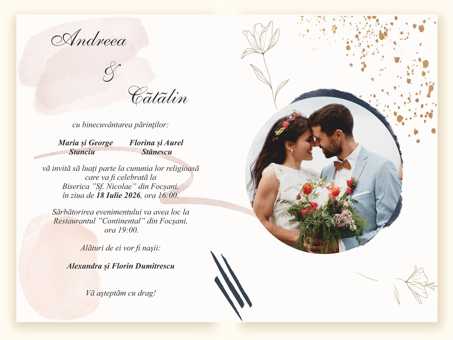 Invitatie NUNTA Digitala - cod 5037 - MirajulNuntii.ro