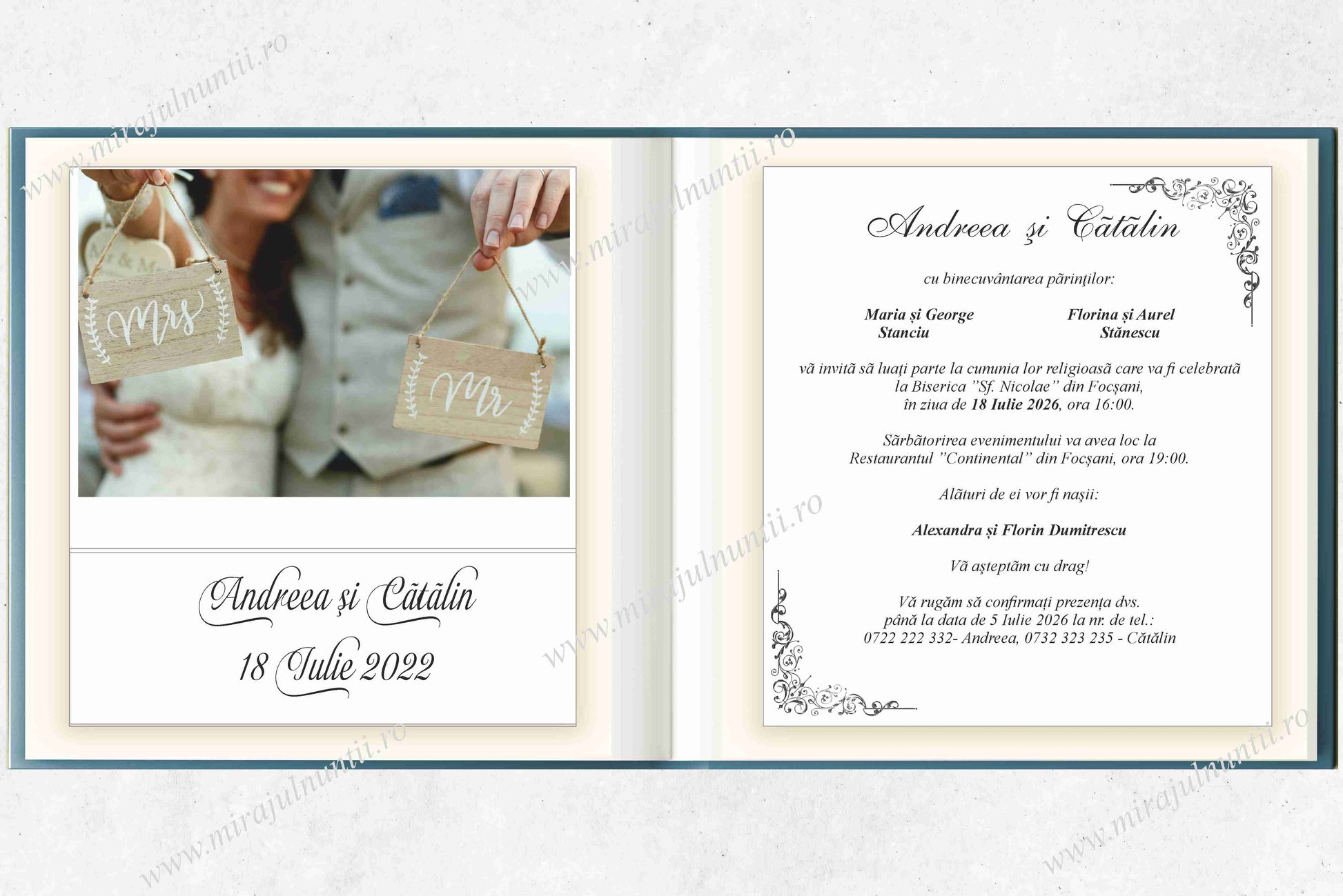 Invitatie NUNTA Digitala - cod 5046 - MirajulNuntii.ro