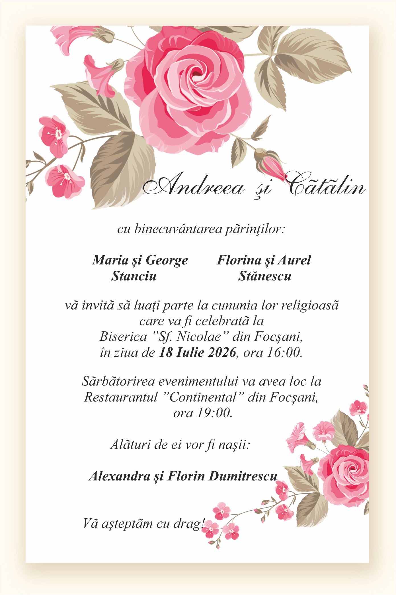 Invitatie NUNTA Digitala - cod 5028 - MirajulNuntii.ro