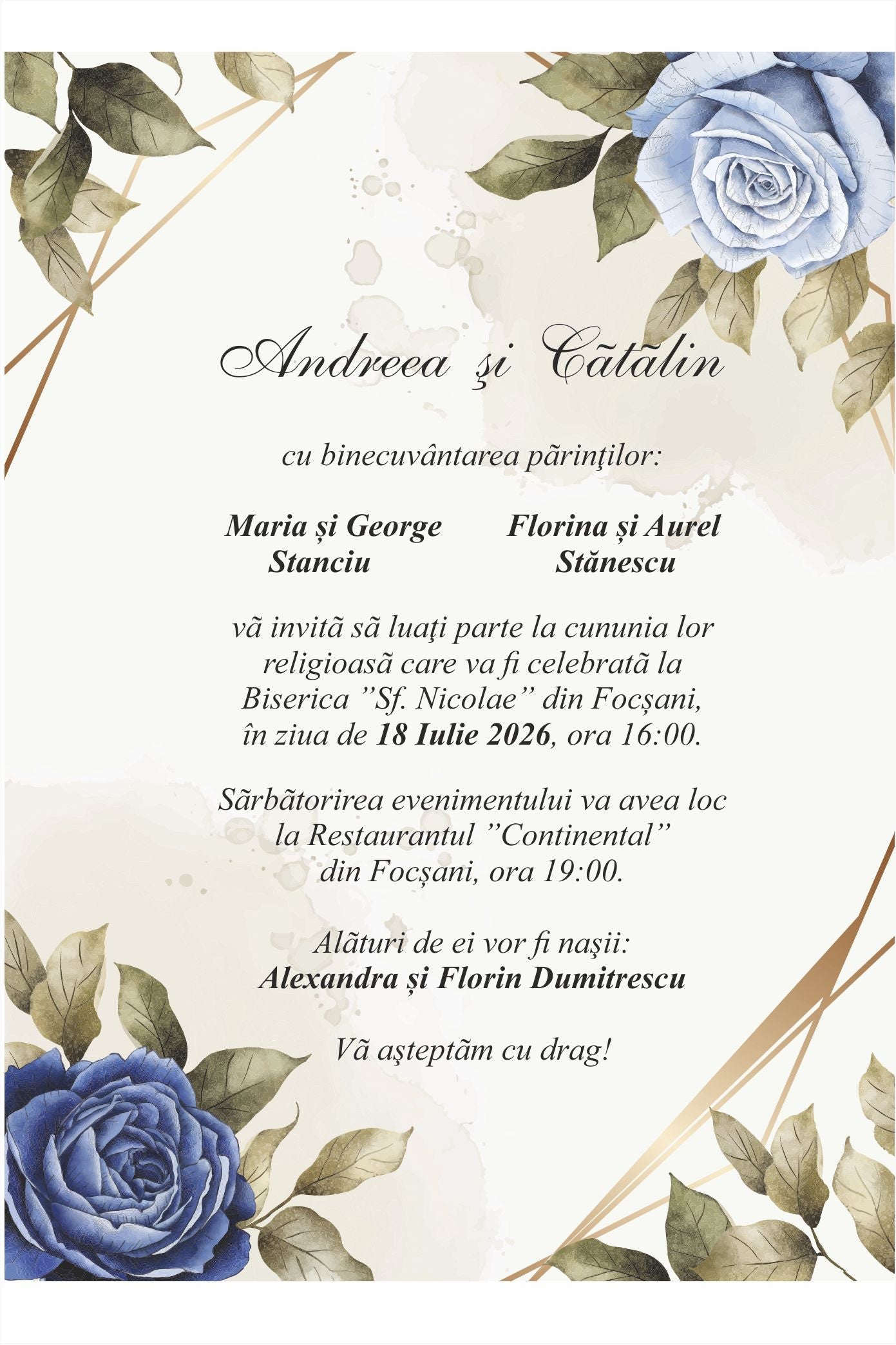 Invitatie NUNTA Digitala - cod 5009 - MirajulNuntii.ro