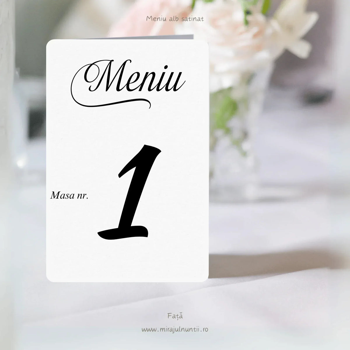 Meniu de nuntă pliat tip carte cu grafică personalizată – imaginea 2