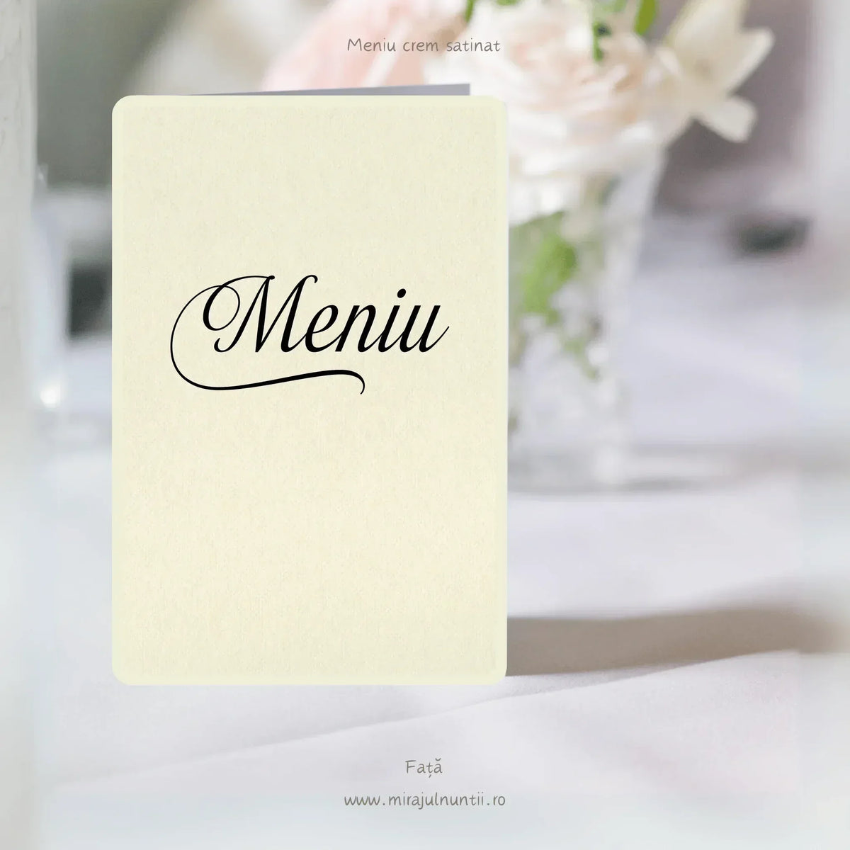 Meniu de nuntă pliat tip carte cu grafică personalizată – imaginea 4