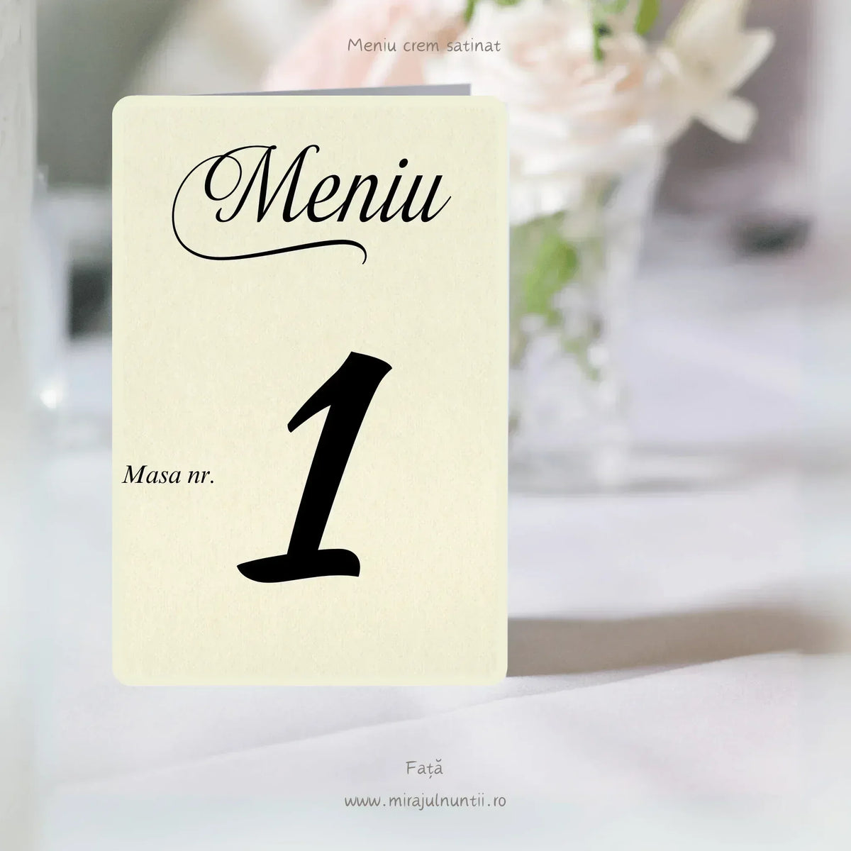 Meniu de nuntă pliat tip carte cu grafică personalizată – imaginea 5