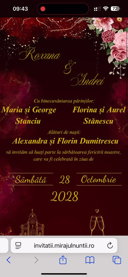 Invitatie On-Line Nunta cod CV.25