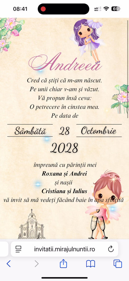 Invitatie On-Line Botez cod CB.15