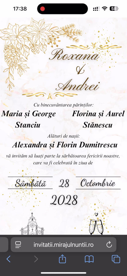 Invitatie On-Line Nunta cod CV.16